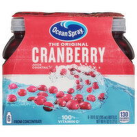 Ocean Spray Juice Cocktail, Cranberry, The Original, 6 Each