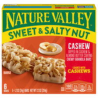 Nature Valley Granola Bars, Chewy, Cashew, 6 Each