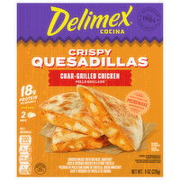 Delimex Quesadillas, Char-Grilled Chicken, Crispy, 2 Pack, 2 Each