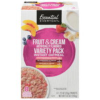 Essential Everyday Instant Oatmeal, Fruit & Cream, Variety Pack, 8 Each