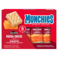 Munchies Sandwich Crackers, Nacho Cheese Flavored, 8 Each