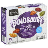 Essential Everyday Fruit Flavored Snacks, Assorted, Dinosaurs, 10 Each