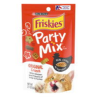 Friskies Party Mix Made in USA Facilities Cat Treats, Party Mix Original Crunch, 2.1 Ounce