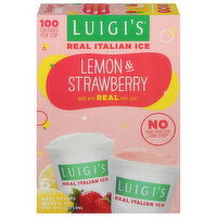 Luigi's Real Italian Ice, Lemon & Strawberry, 6 Each