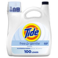 Tide Free & Gentle Liquid Laundry Detergent, 100 Loads, 132 Fluid ounce