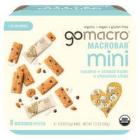 GoMacro MacroBars, Coconut + Almond Butter + Chocolate Chips, Mini, 8 Each