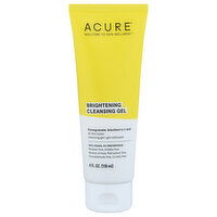 Acure Cleansing Gel, Brightening, Pomegranate, Blackberry & Acai, 4 Fluid ounce