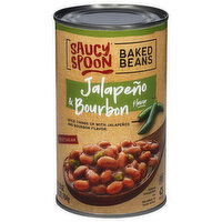 Saucy Spoon Baked Beans, Jalapeno & Bourbon Flavor, 28 Ounce