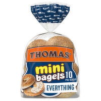 Thomas' Everything Pre-sliced Mini Bagels, 10 count, 15 oz, 10 Each