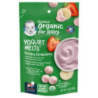 Gerber Organic for Baby Yogurt Melts, Banana Strawberry, Crawler (8+ Months), 1 Ounce