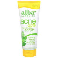 Alba Botanica Acne Dote Scrub, Face & Body, Maximum Strength, 8 Ounce