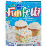 Pillsbury Funfetti Cake & Cupcake Mix, Premium, with Candy Bits, 15.25 Ounce