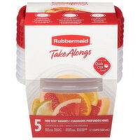 Rubbermaid Take Alongs Containers & Lids, Mini Deep Squares, 5 Each