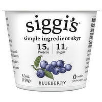 Siggi's Yogurt, Blueberry, 0% Milkfat, 5.3 Ounce