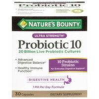 Nature's Bounty Probiotic 10, Ultra Strength, Capsules, 30 Each
