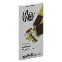 Theo Dark Chocolate, Organic, Coconut, 70%, 3 Ounce