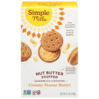 Simple Mills Sandwich Cookies, Creamy Peanut Butter, Nut Butter Stuffed, 6.7 Ounce