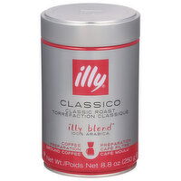 Illy Illy Blend Coffee, 100% Arabica, Ground, Classic Roast, Classico, 8.8 Ounce