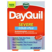 Vicks Severe Vicks DayQuil SEVERE Cold & Flu, LiquiCap Medicine, 24ct, 24 Each