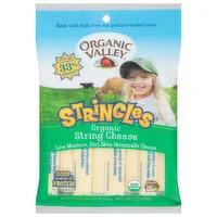 Organic Valley Stringles String Cheese, Organic, Mozzarella, 8 Each