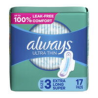 Always Ultra Thin Always Ultra Thin Pads with Wings, Size 3, 17, 17 Each