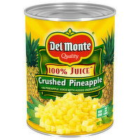 Del Monte 100% Juice Crushed Pineapple, 20 Ounce