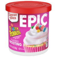 Duncan Hines Epic Frosting, Fruity Pebbles Flavored, 14 Ounce