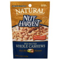 Nut Harvest Natural Whole Cashews, Sea Salted, 5.5 Ounce