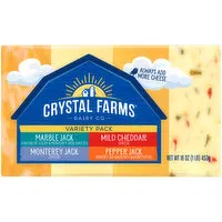 Crystal Farms  Cheese, Assorted, Variety Pack, 16 Ounce