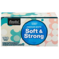 Essential Everyday Facial Tissues, Soft & Strong, Premium White, Two-Ply, 160 Each