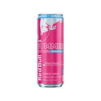 Red Bull Summer Edition Sugarfree Energy Drink, White Peach, with 114mg Caffeine, Taurine & B Vitamins, 12 Fluid ounce