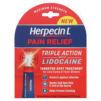 Herpecin L Pain Relief, Maximum Strength, Triple Action with Lidocaine, 0.15 Ounce