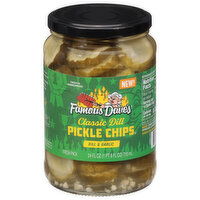 Famous Dave's Pickle Chips, Classic Dill, Dill & Garlic, Fresh Pack, 24 Fluid ounce