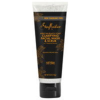 Shea Moisture Facial Wash & Scrub, Clarifying, African Black Soap, 4 Ounce