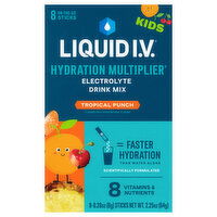 Liquid I.V. Hydration Multiplier Electrolyte Drink Mix, Tropical Punch, Kids, 8 Each