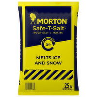 Morton Safe-T-Salt Halite Rock Salt Ice Melt, 25 Pound