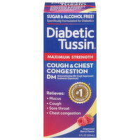 Diabetic Tussin Cough & Chest Congestion, Maximum Strength, Berry Flavor, 8 Fluid ounce