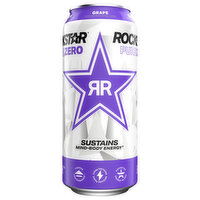 Rockstar Pure Zero Energy Drink, Sugar Free, Grape, 16 Fluid ounce