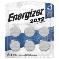 Energizer Batteries, Lithium, CR2032, 6 Pack, 6 Each