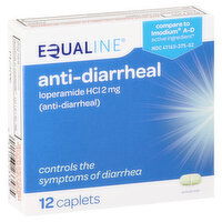 Equaline Anti-Diarrheal, Loperamide HCl, 2 mg, 12 Each