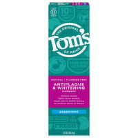 Tom's of Maine Toothpaste, Peppermint, Antiplaque & Whitening, 5.5 Ounce