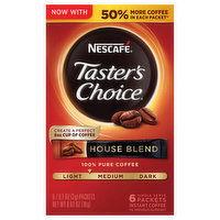 Nescafe Taster's Choice Coffee, Instant, House Blend, Single Serve Packets, 6 Each