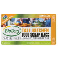 BioBag 13 Gallon Tall Food Waste Bags, 12 Each