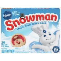 Pillsbury Ready to Bake! Cookie Dough, Sugar, Snowman Shape, Pre-Cut, 20 Each