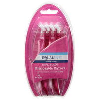 Equaline Razor, Disposable, Triple Blade, 4 Each