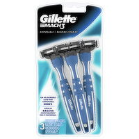 Gillette Mach3 Disposable Razors, 3 Each