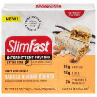 SlimFast Intermittent Fasting Complete Meal Bar, Vanilla Almond Crunch, 5 Each