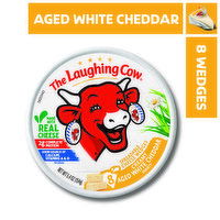 The Laughing Cow Creamy White Cheddar Flavor Spreadable Cheese Wedges, 8 Each