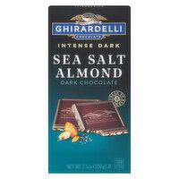 Ghirardelli Dark Chocolate, Sea Salt Almond, Intense Dark, 3.5 Ounce