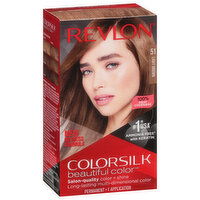 Revlon ColorSilk Beautiful Color Permanent Hair Color, Light Brown 51, 1 Each